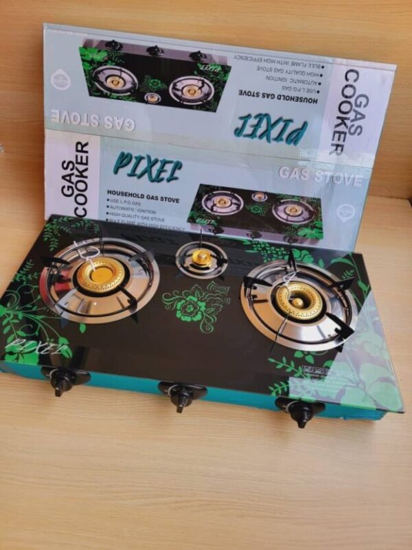 Pixel 3 Burner Glass Gas Cooker