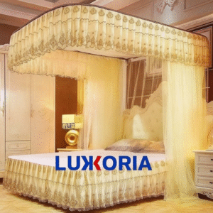 Luxury 4-Sided Mosquito Net Bed Canopy Elegant Lace Design